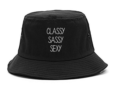 Classy Sassy Sexy Black Bucket Hat