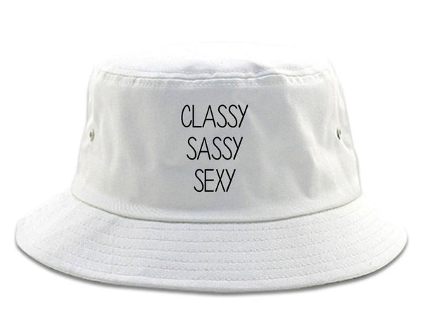 Classy Sassy Sexy White Bucket Hat