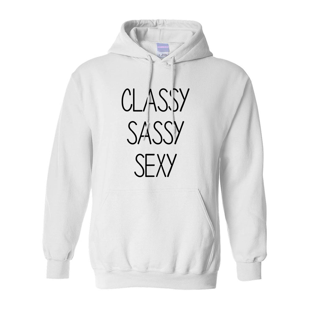 Classy Sassy Sexy White Pullover Hoodie