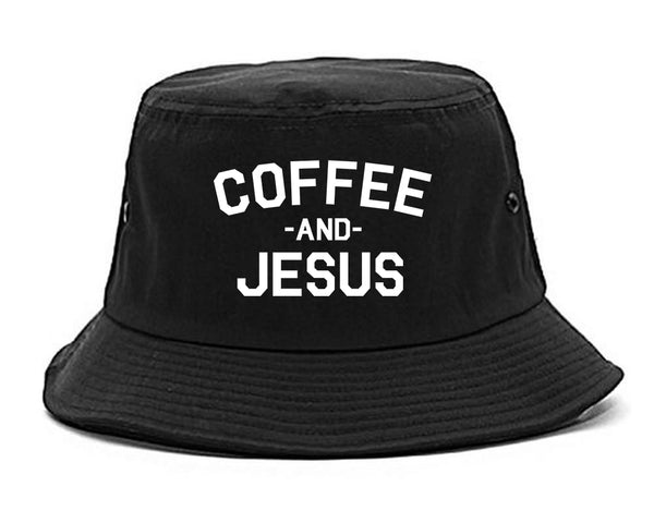 Coffee And Jesus Religious Black Bucket Hat