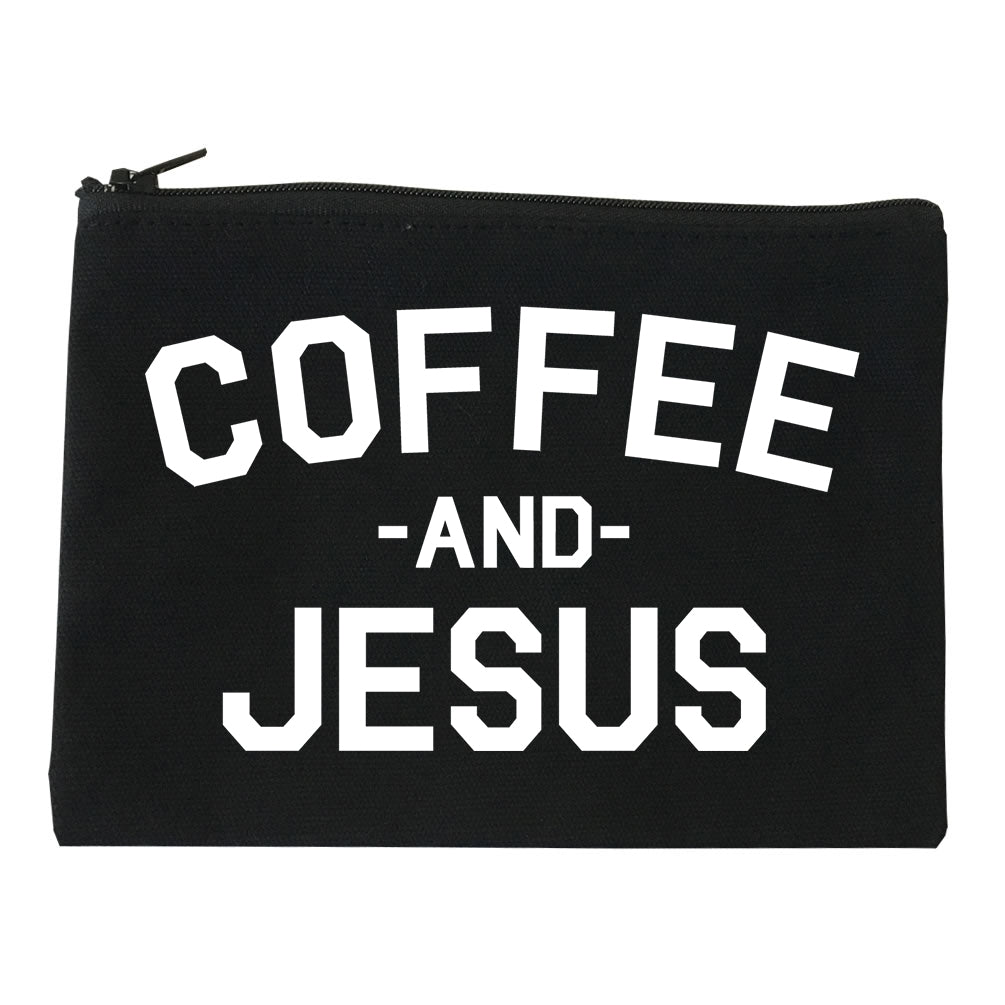 Coffee And Jesus Religious Black Makeup Bag