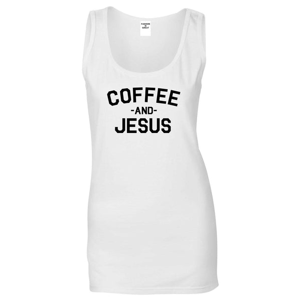 Coffee And Jesus Religious White Tank Top
