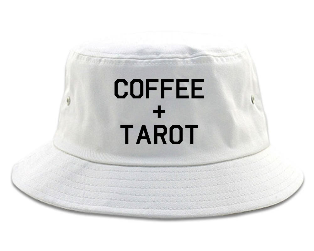 Coffee And Tarot Cards white Bucket Hat