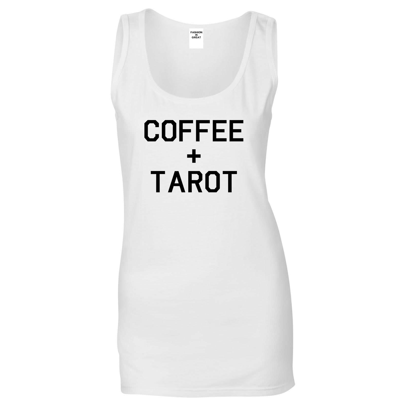 Coffee And Tarot Cards White Womens Tank Top