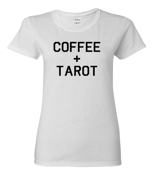 Coffee And Tarot Cards White Womens T-Shirt