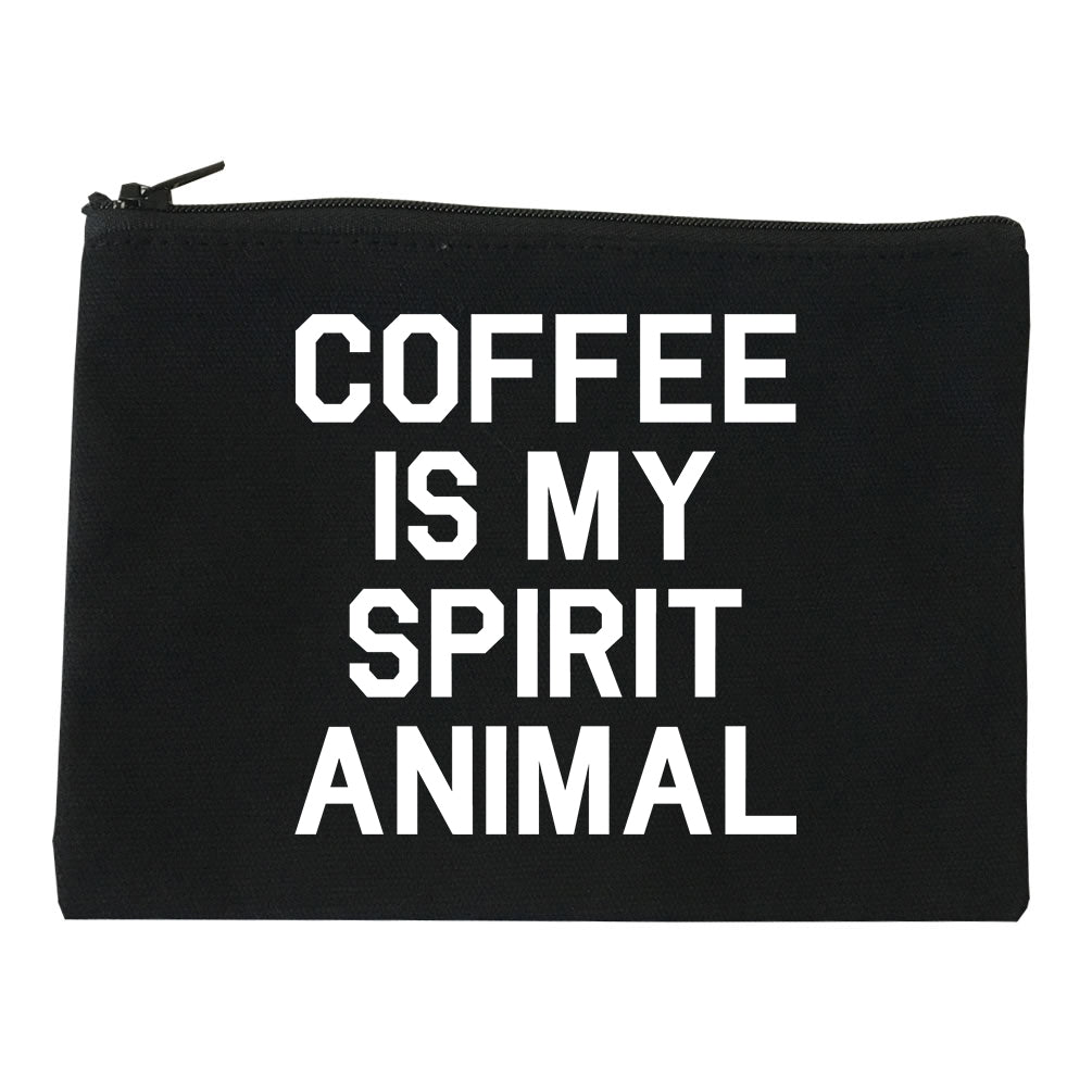 Coffee Is My Spirit Animal Black Makeup Bag