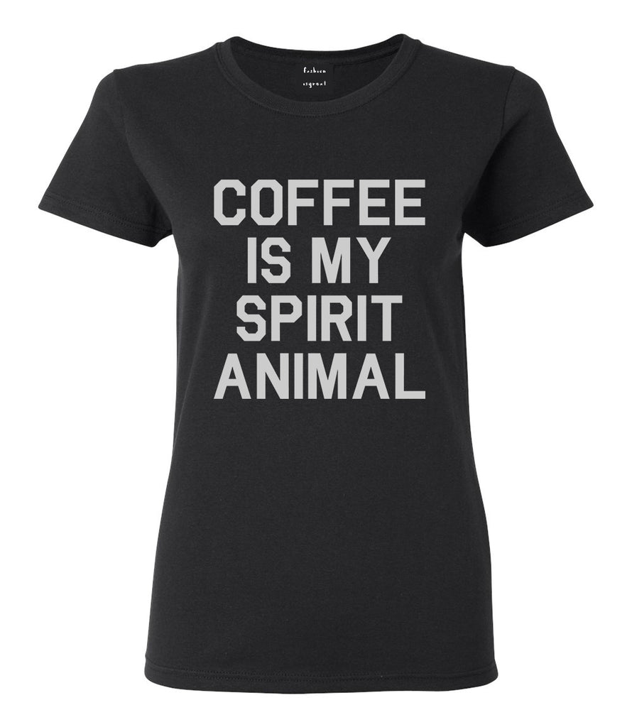Coffee Is My Spirit Animal Black T-Shirt