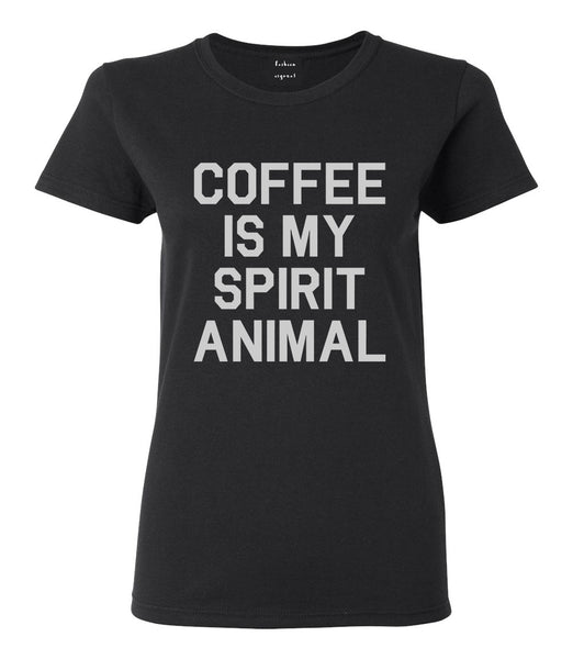 Coffee Is My Spirit Animal Black T-Shirt