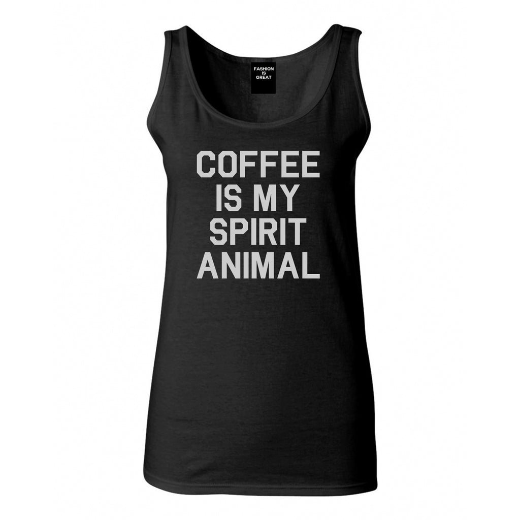 Coffee Is My Spirit Animal Black Tank Top