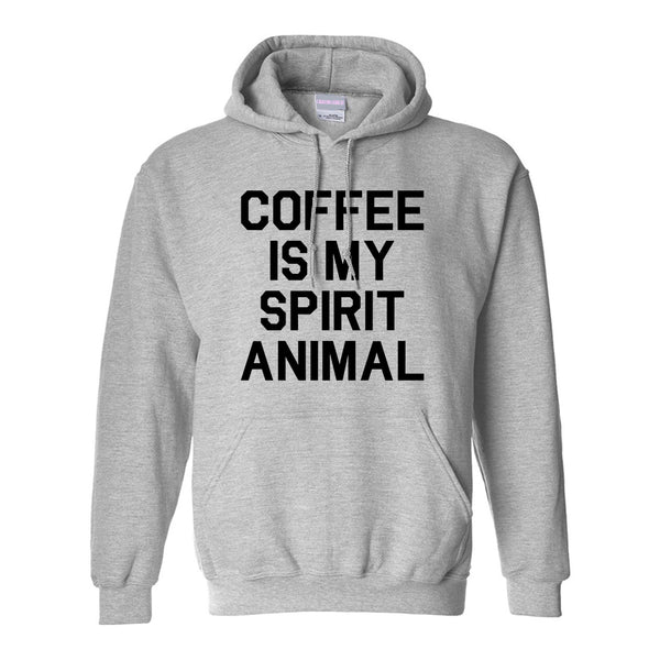 Coffee Is My Spirit Animal Grey Pullover Hoodie