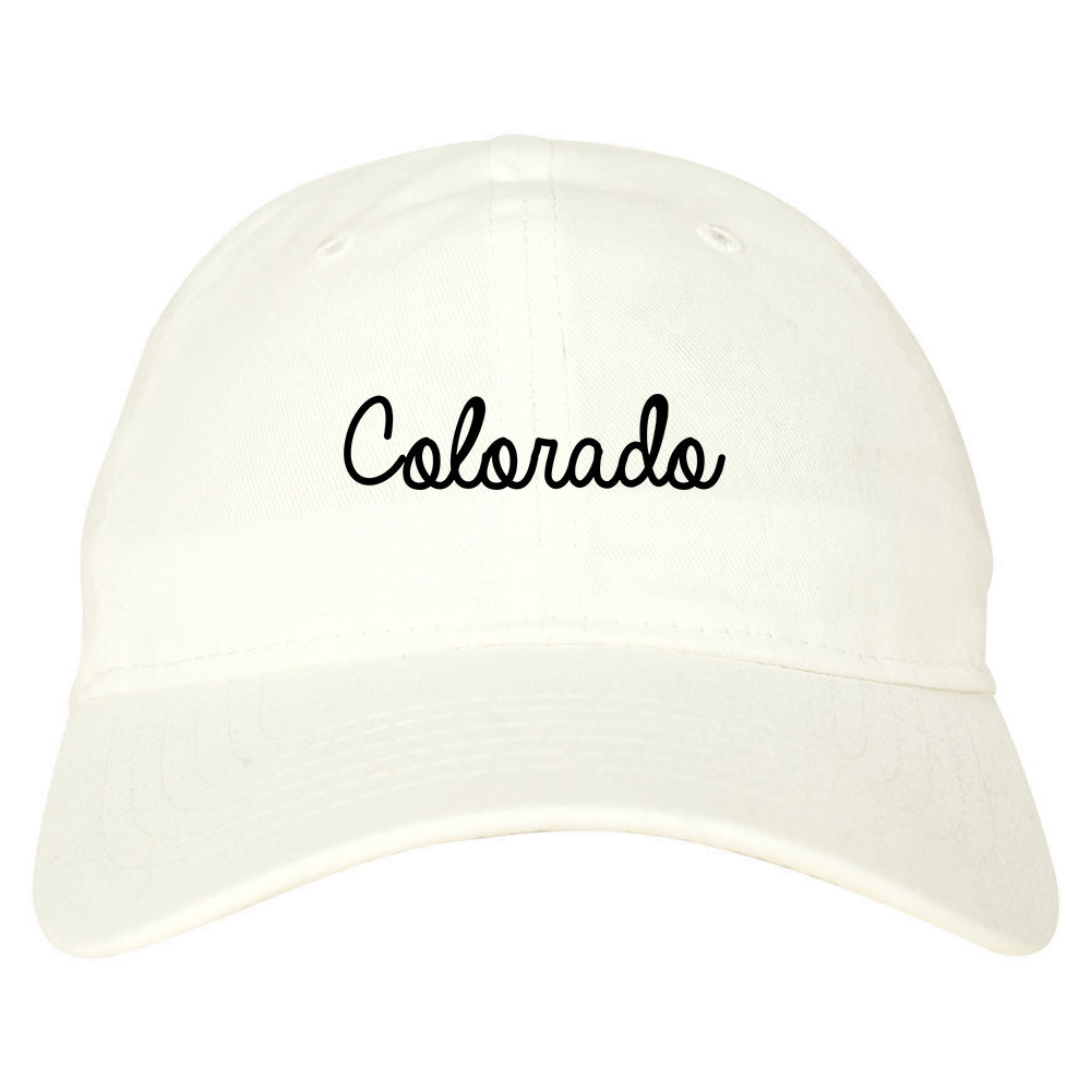 Colorado CO Script Chest white dad hat