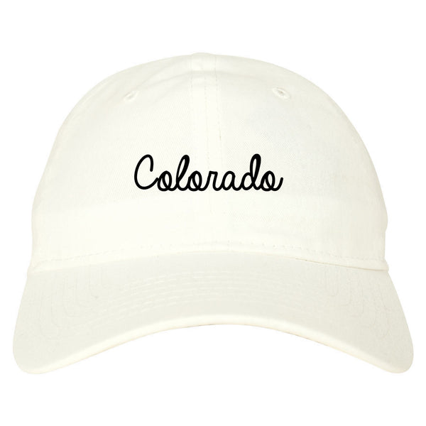 Colorado CO Script Chest white dad hat