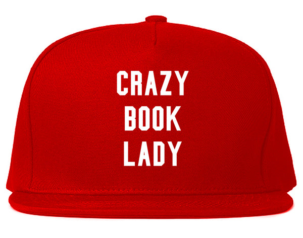 Crazy Book Lady Red Snapback Hat