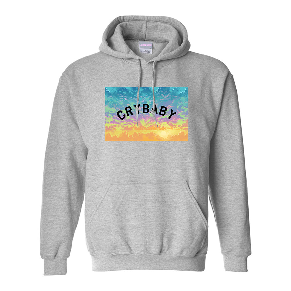 Crybaby Tie Dye Box Grey Womens Pullover Hoodie
