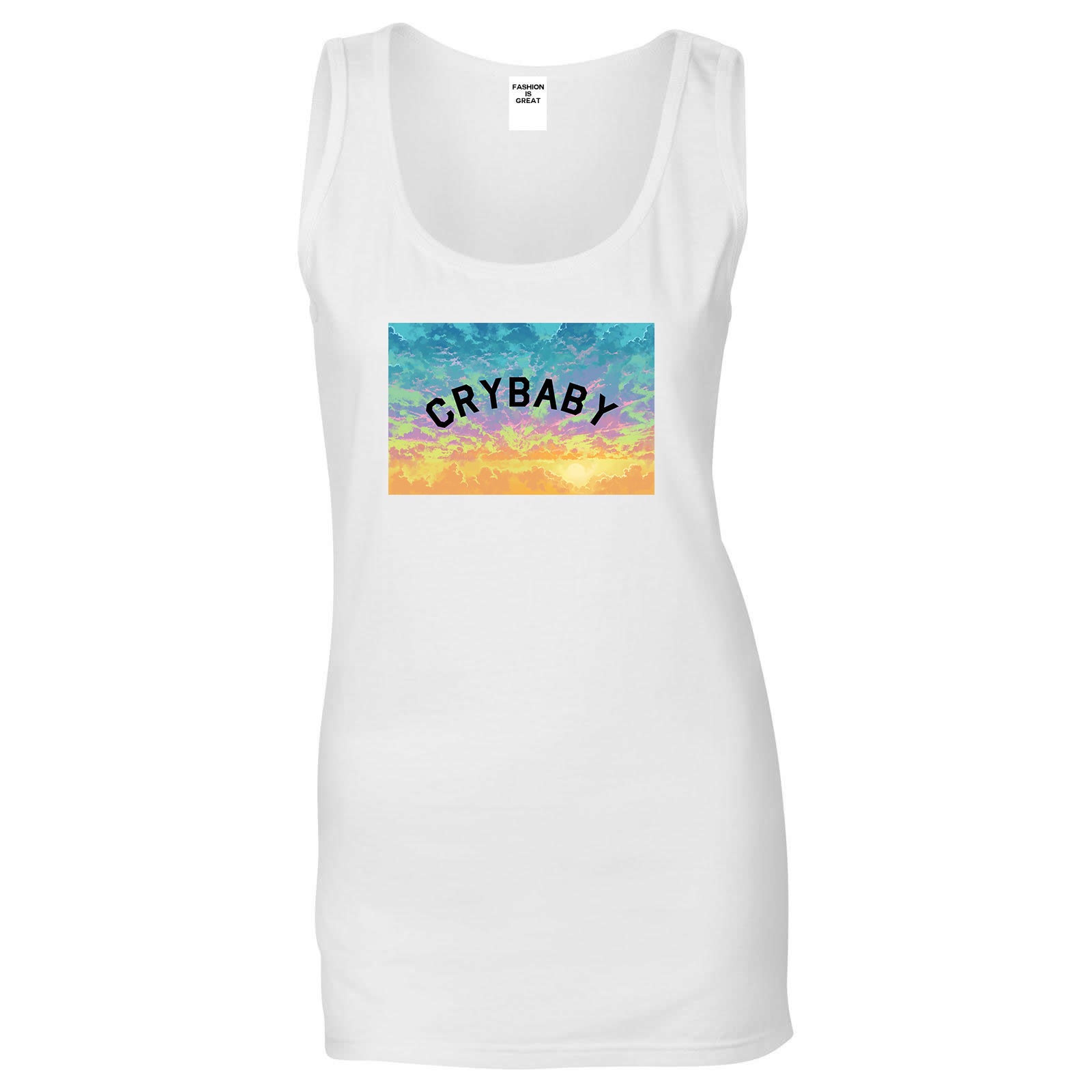 Crybaby Tie Dye Box White Womens Tank Top