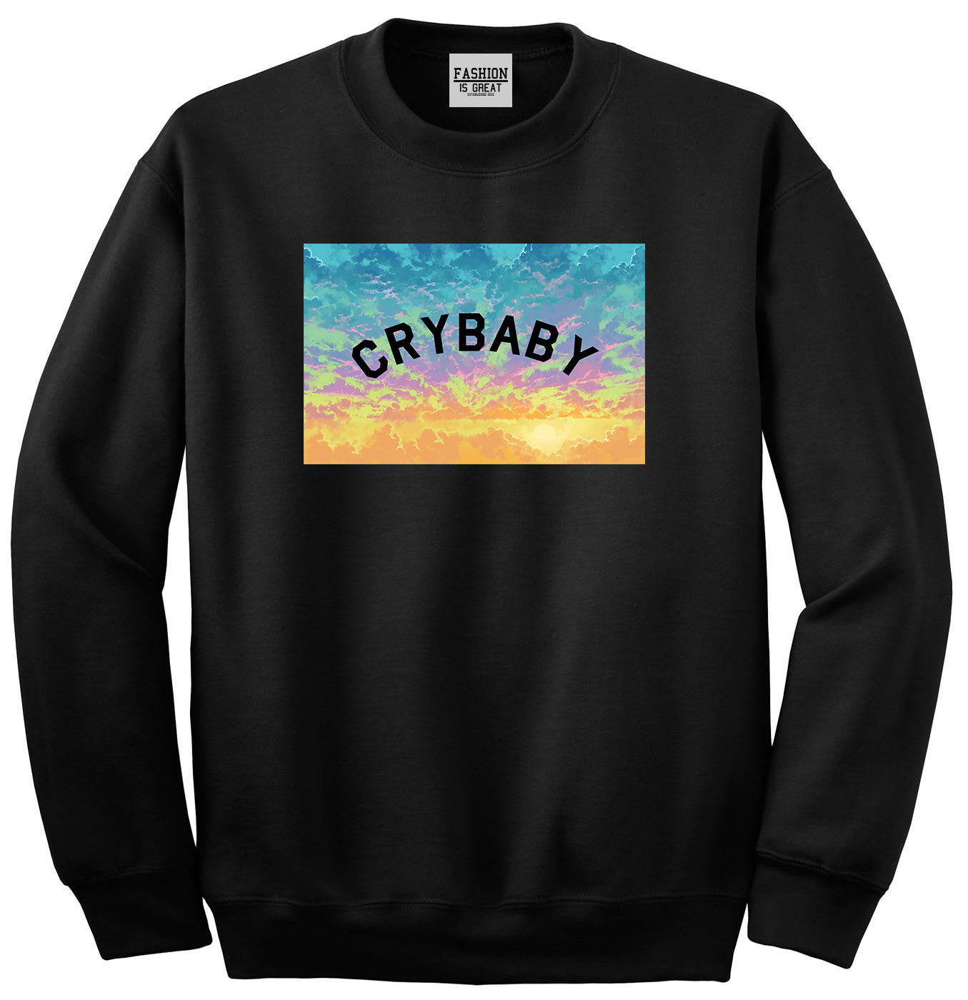 Crybaby Tie Dye Box Black Womens Crewneck Sweatshirt