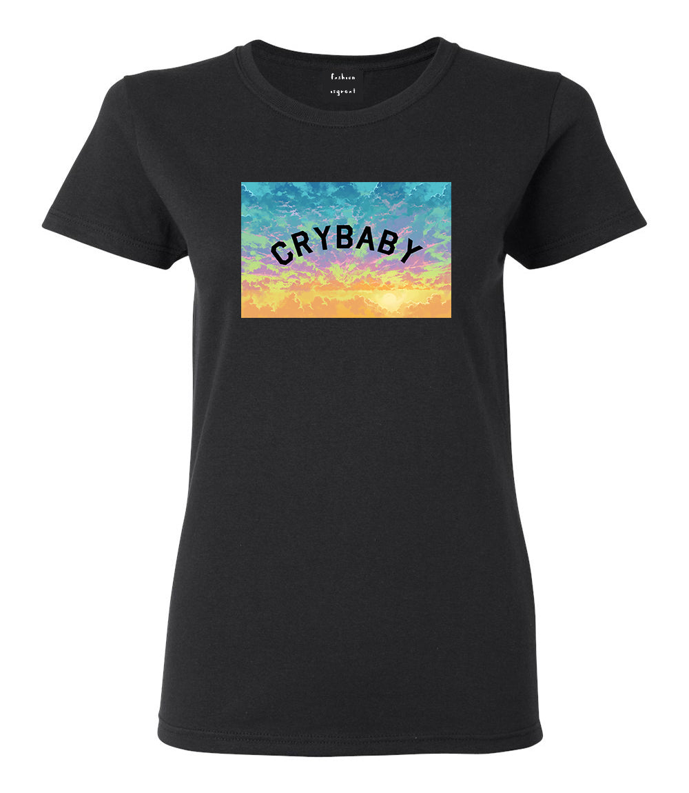 Crybaby Tie Dye Box Black Womens T-Shirt