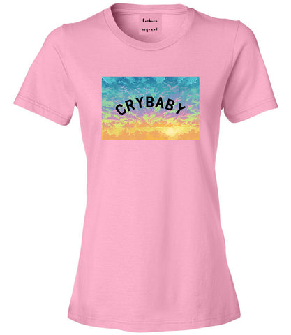 Crybaby Tie Dye Box Pink Womens T-Shirt