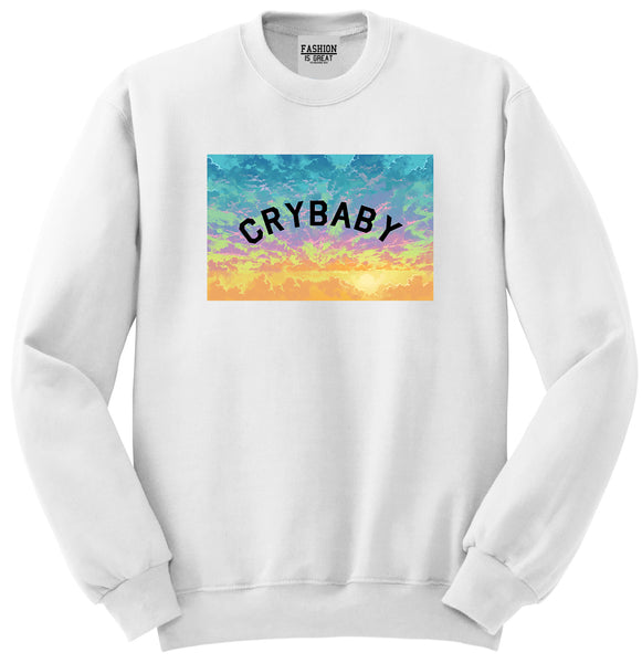 Crybaby Tie Dye Box White Womens Crewneck Sweatshirt