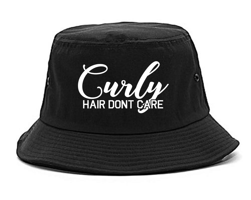 Curly Hair Dont Care black Bucket Hat