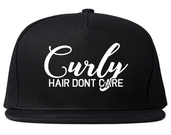 Curly Hair Dont Care Black Snapback Hat