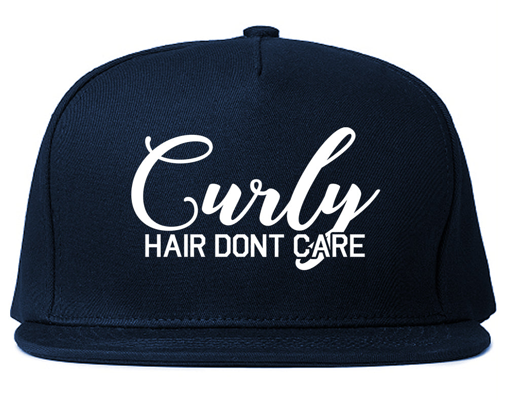 Curly Hair Dont Care Blue Snapback Hat