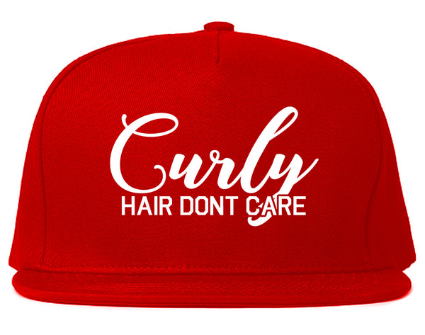 Curly Hair Dont Care Red Snapback Hat