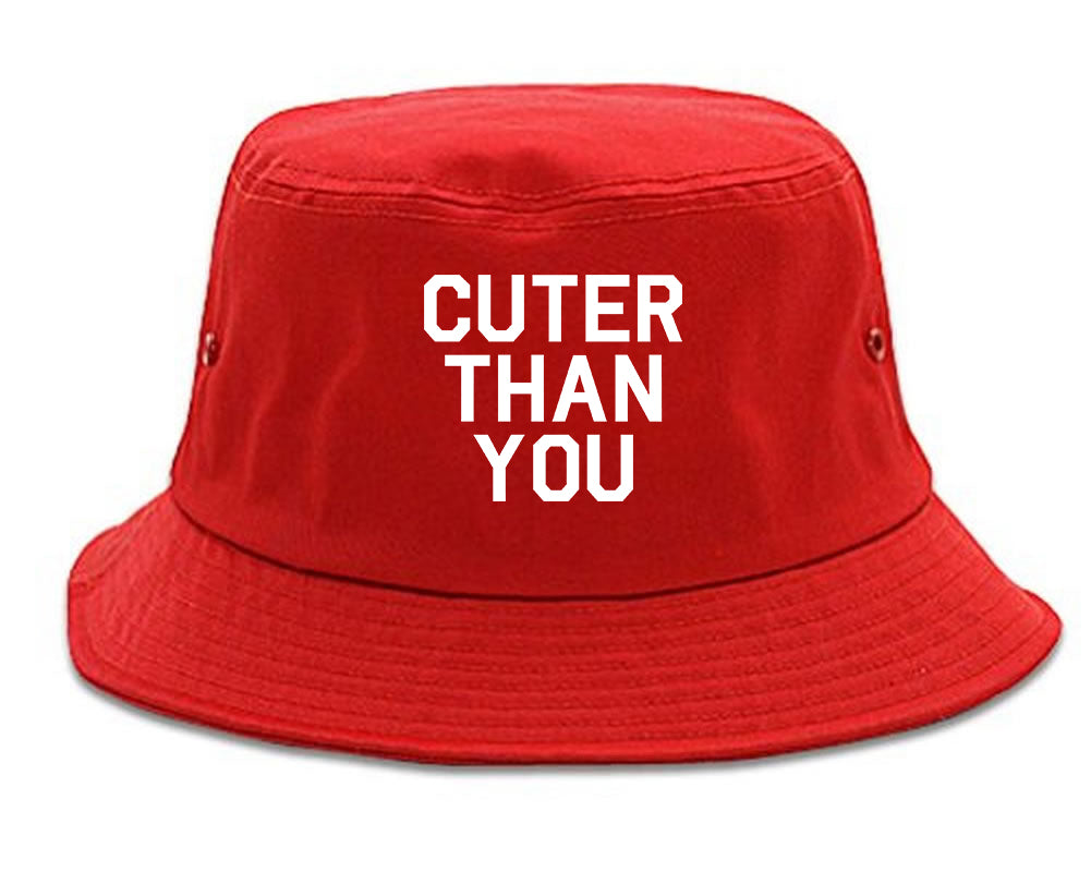 Cuter Than You Bucket Hat Red