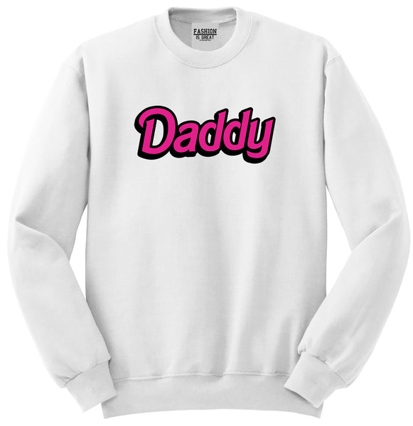 Daddy Pink Unisex Crewneck Sweatshirt White