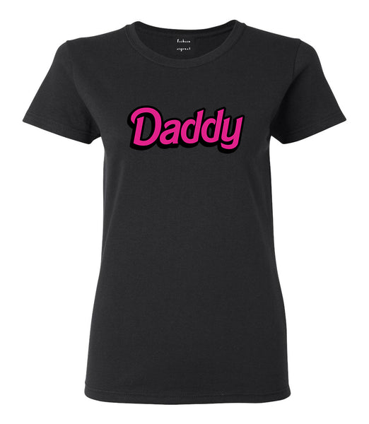 Daddy Pink Womens Graphic T-Shirt Black