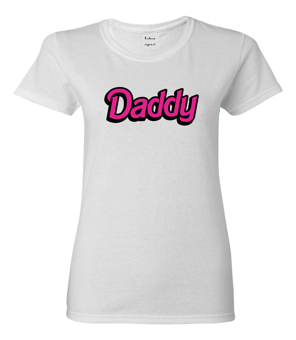 Daddy Pink Womens Graphic T-Shirt White