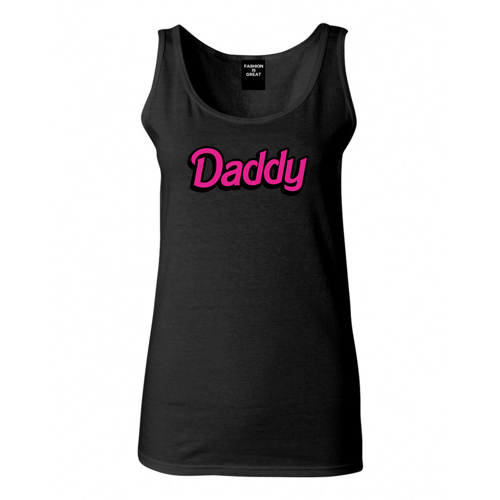 Daddy Pink Womens Tank Top Shirt Black