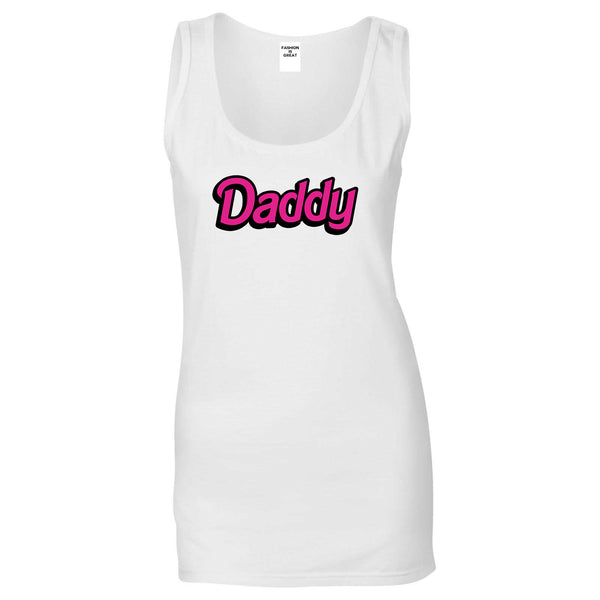 Daddy Pink Womens Tank Top Shirt White