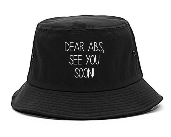 Dear Abs See You Soon Black Bucket Hat