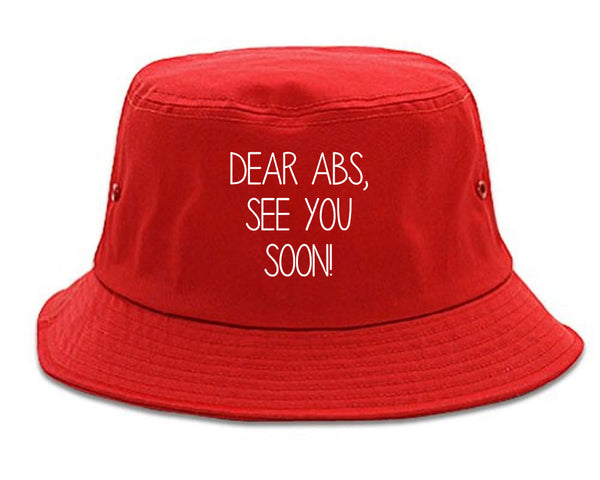 Dear Abs See You Soon Red Bucket Hat