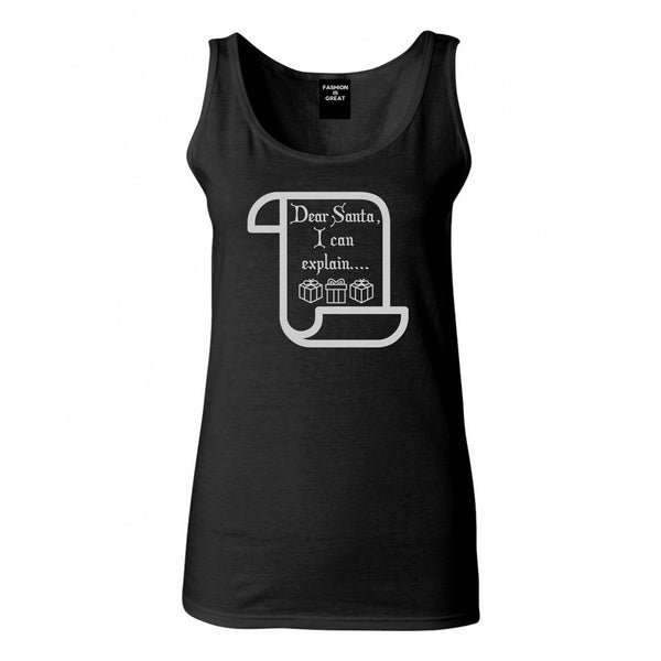 Dear Santa Explain Xmas Sweater Black Tank Top