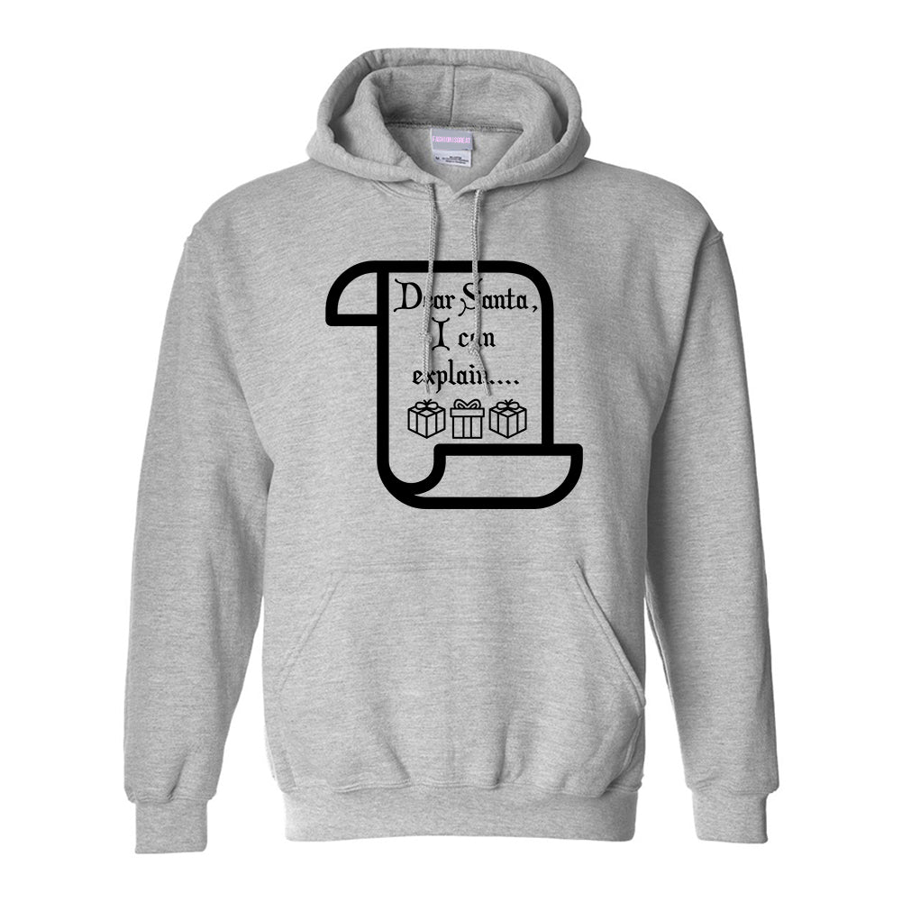 Dear Santa Explain Xmas Sweater Grey Pullover Hoodie