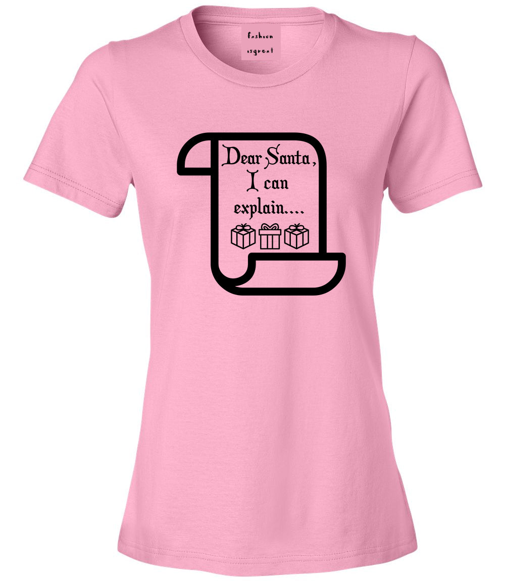 Dear Santa Explain Xmas Sweater Pink T-Shirt