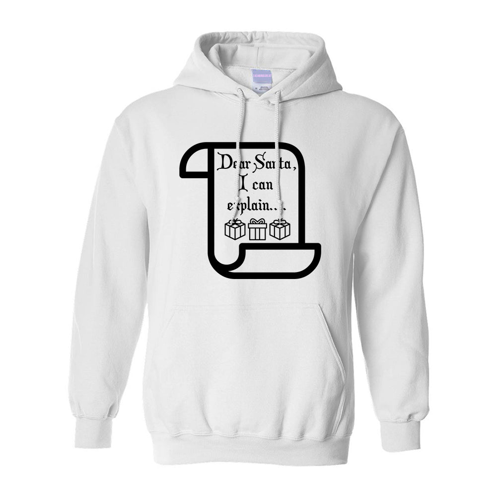 Dear Santa Explain Xmas Sweater White Pullover Hoodie