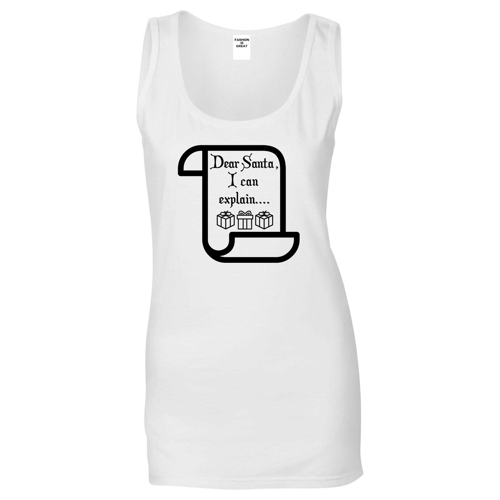 Dear Santa Explain Xmas Sweater White Tank Top