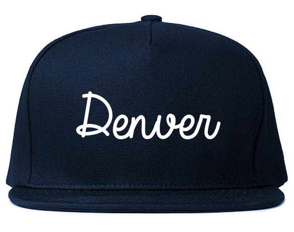 Denver Colorado Script Chest Blue Snapback Hat