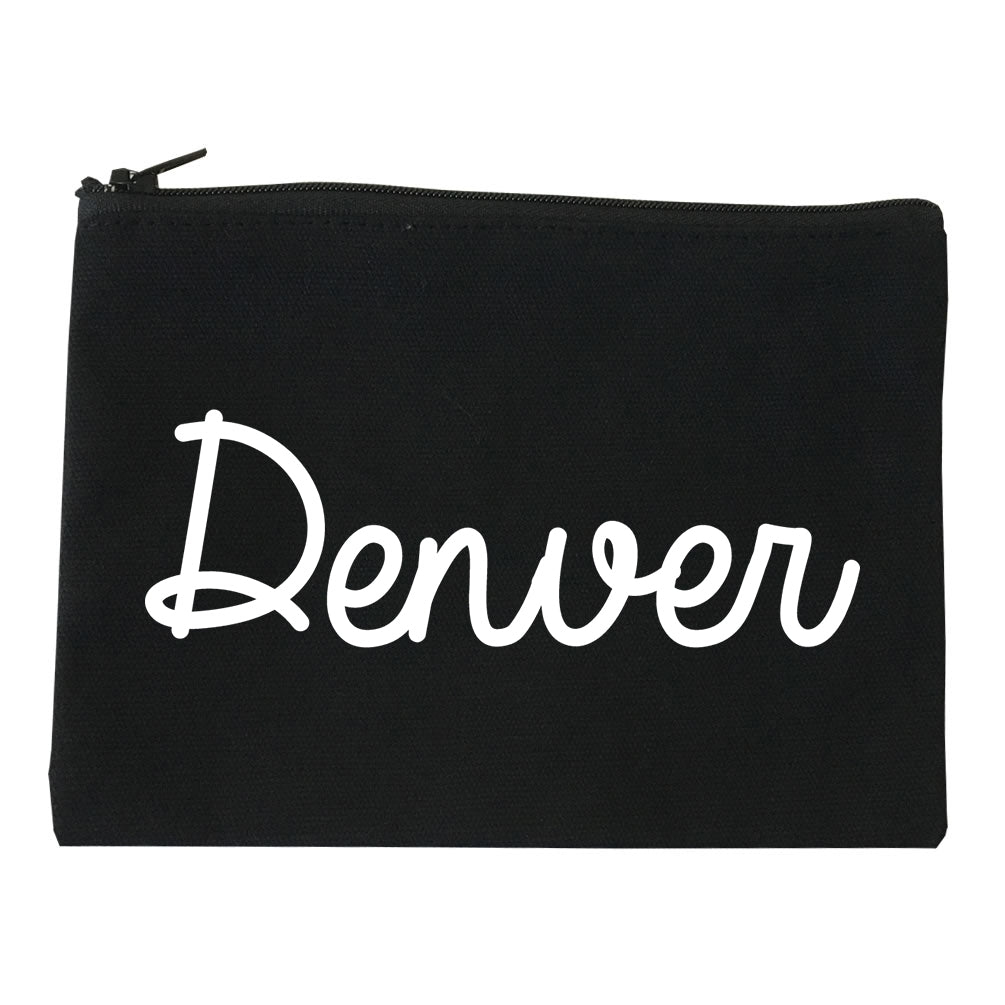 Denver Colorado Script Chest black Makeup Bag