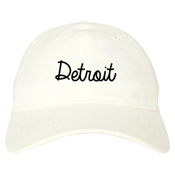 Detroit Michigan Script Chest white dad hat