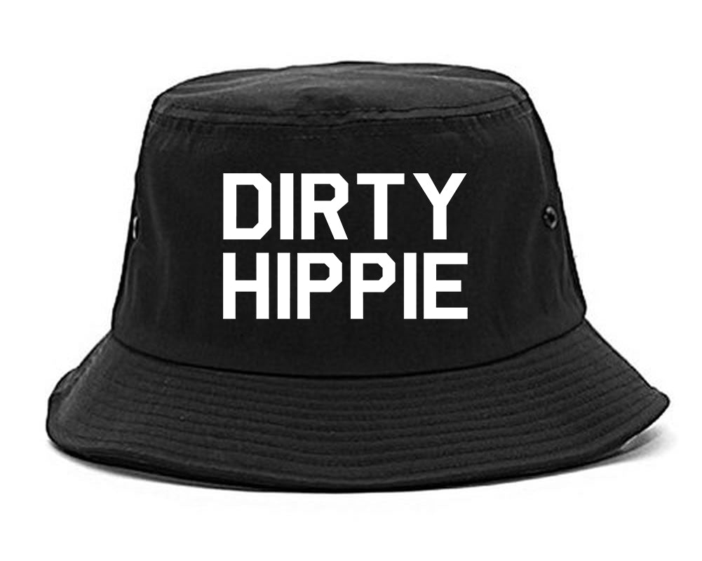 Dirty Hippie Funny Mom Wife Gift Bucket Hat Black