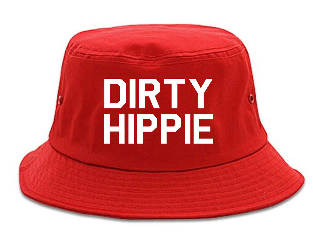 Dirty Hippie Funny Mom Wife Gift Bucket Hat Red