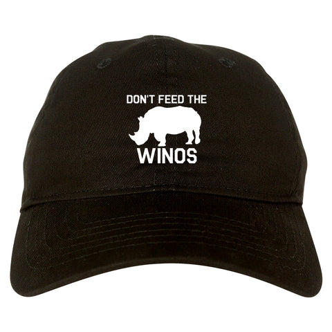 Dont Feed The Winos Wine Rhino black dad hat