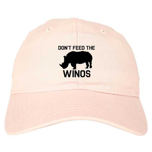 Dont Feed The Winos Wine Rhino pink dad hat