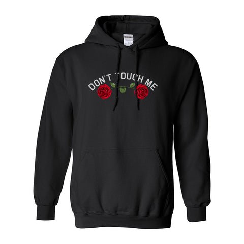 Dont Touch Me Roses Black Womens Pullover Hoodie