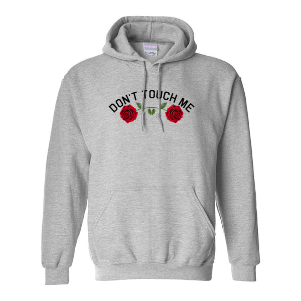 Dont Touch Me Roses Grey Womens Pullover Hoodie