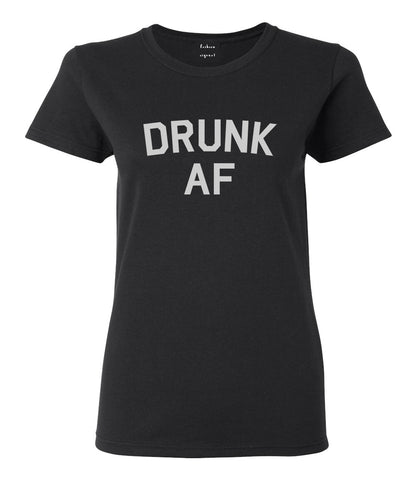 Drunk AF Bachelorette Party Womens Graphic T-Shirt Black